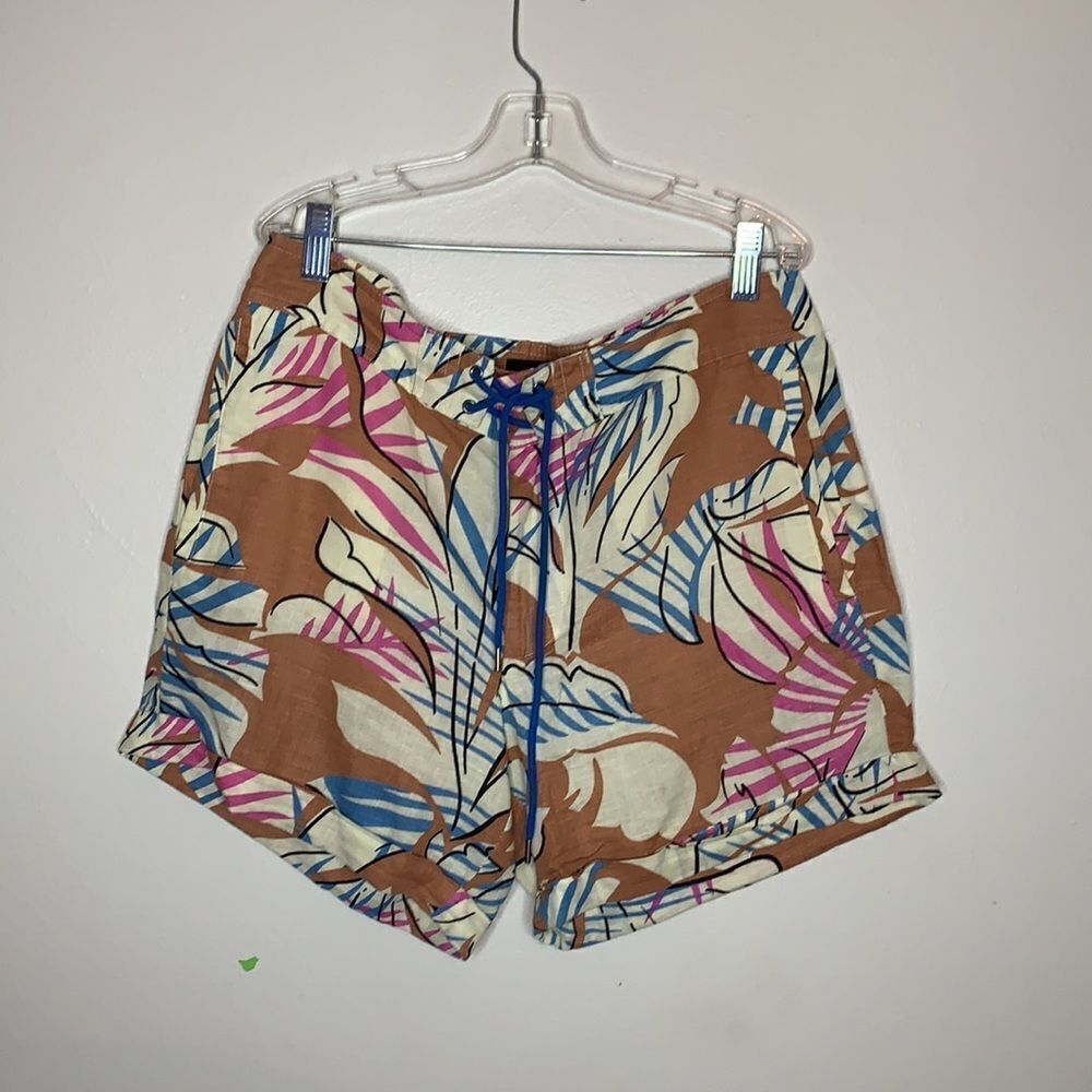 J.Crew linen tropical cuffed shorts. Size 4